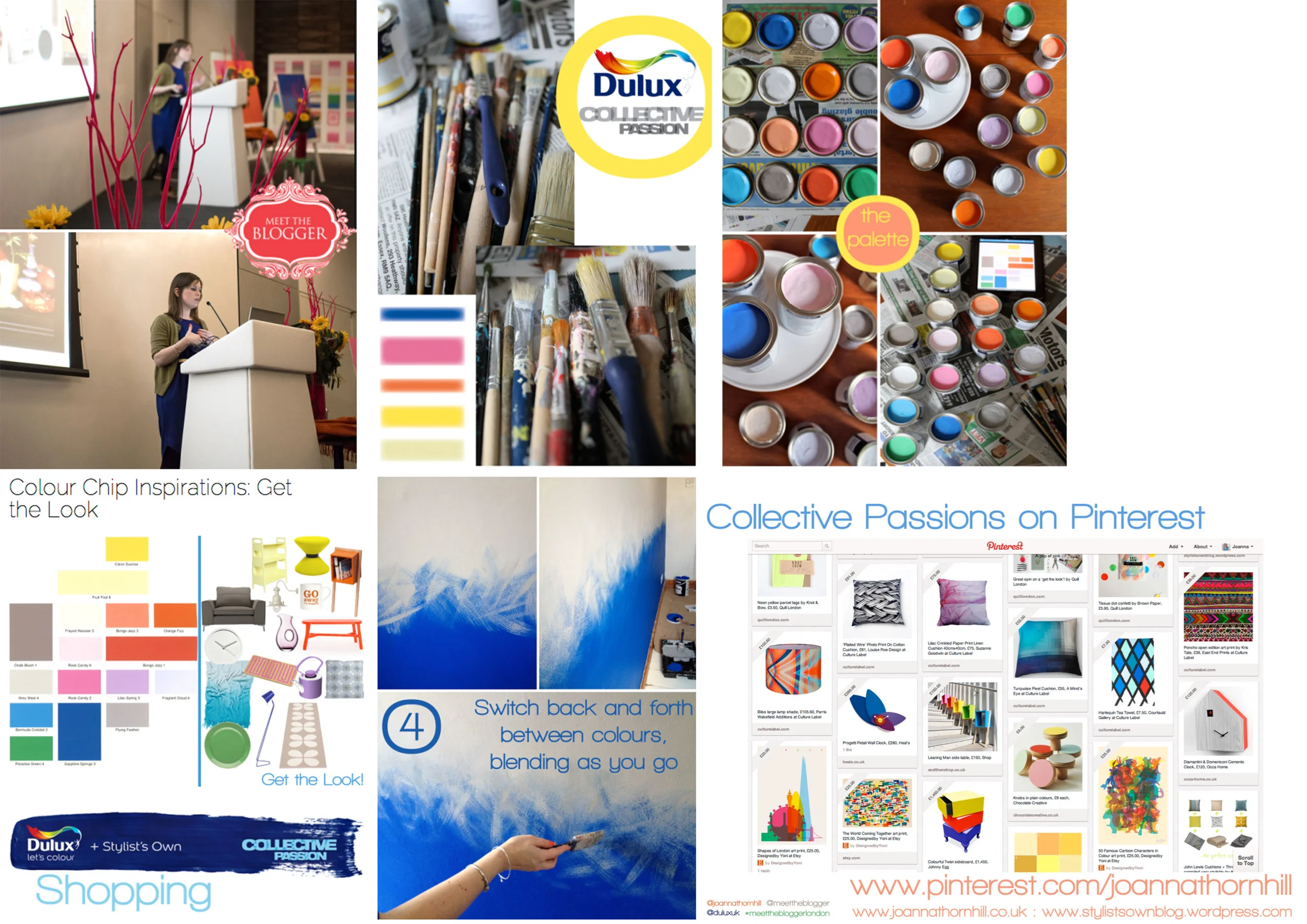Dulux/Meet the Blogger Blog content creation to showcase the Dulux Collective Passions trend, culminating in a presentation to 150 attendees at London's Meet the Blogger event, 2013