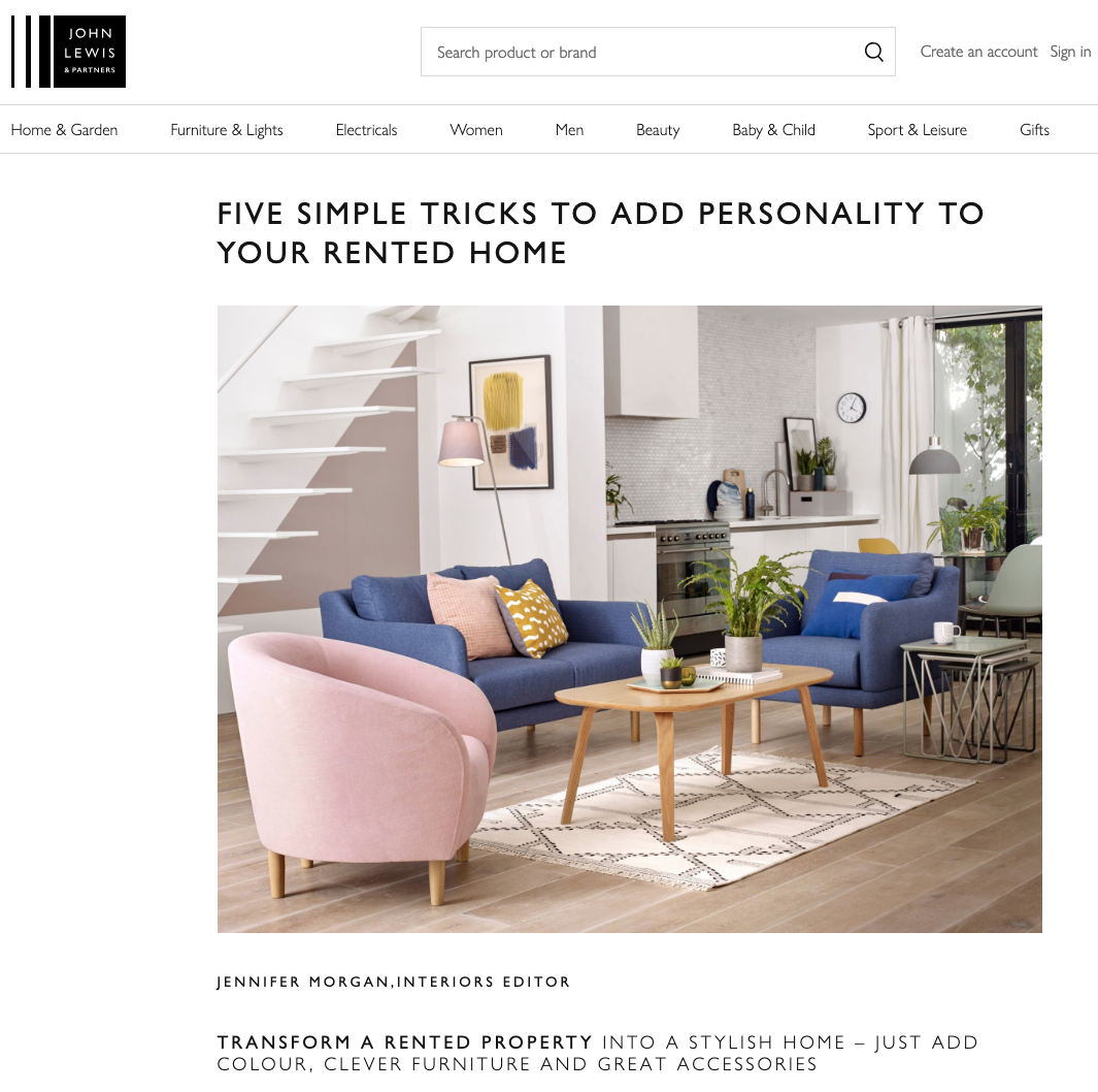 John Lewis The Edit Add Personality to Rented Home article feat. Joanna Thornhill Header.png
