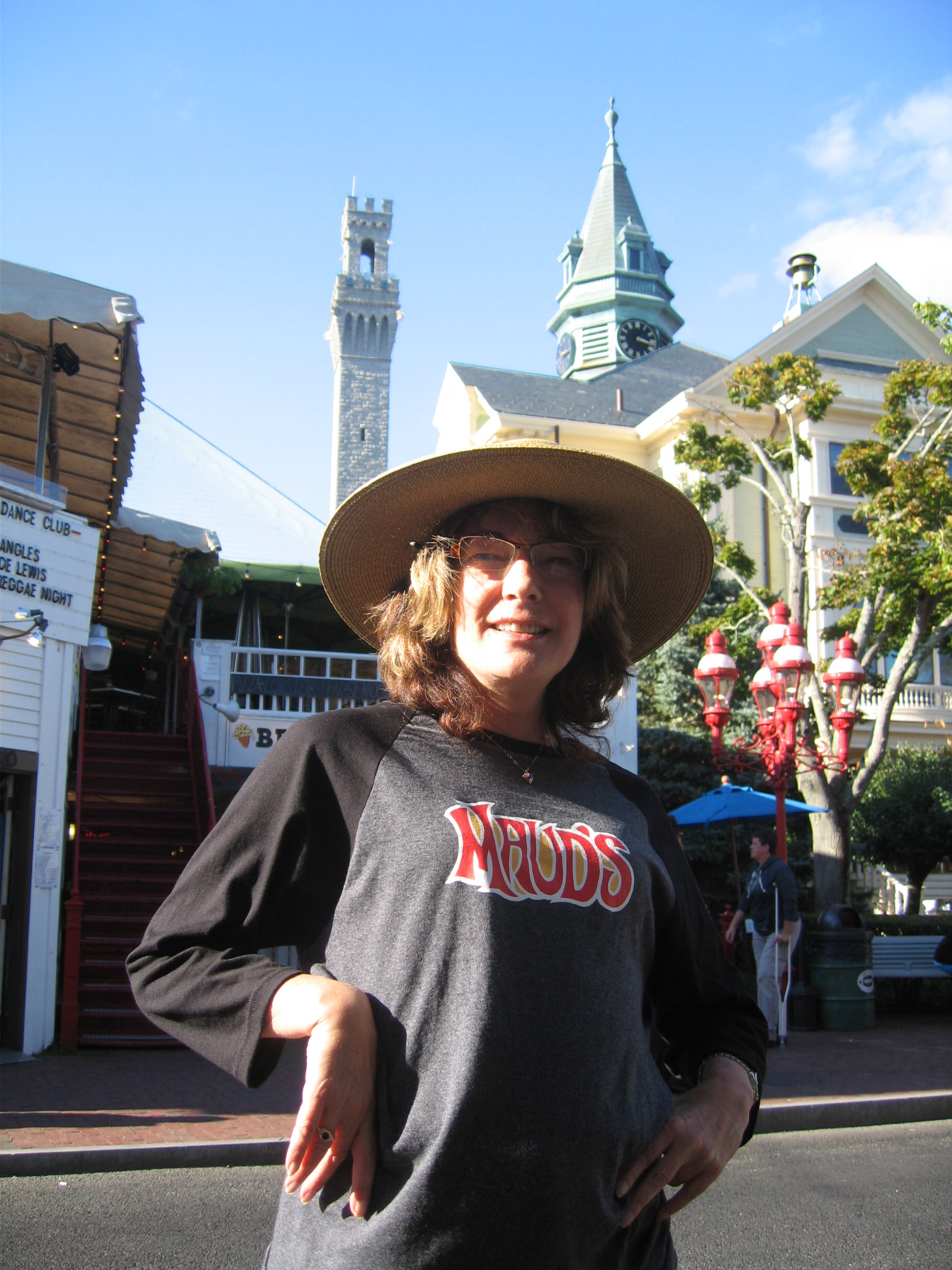 ...and dresses it down on the far out streets of Provincetown. 