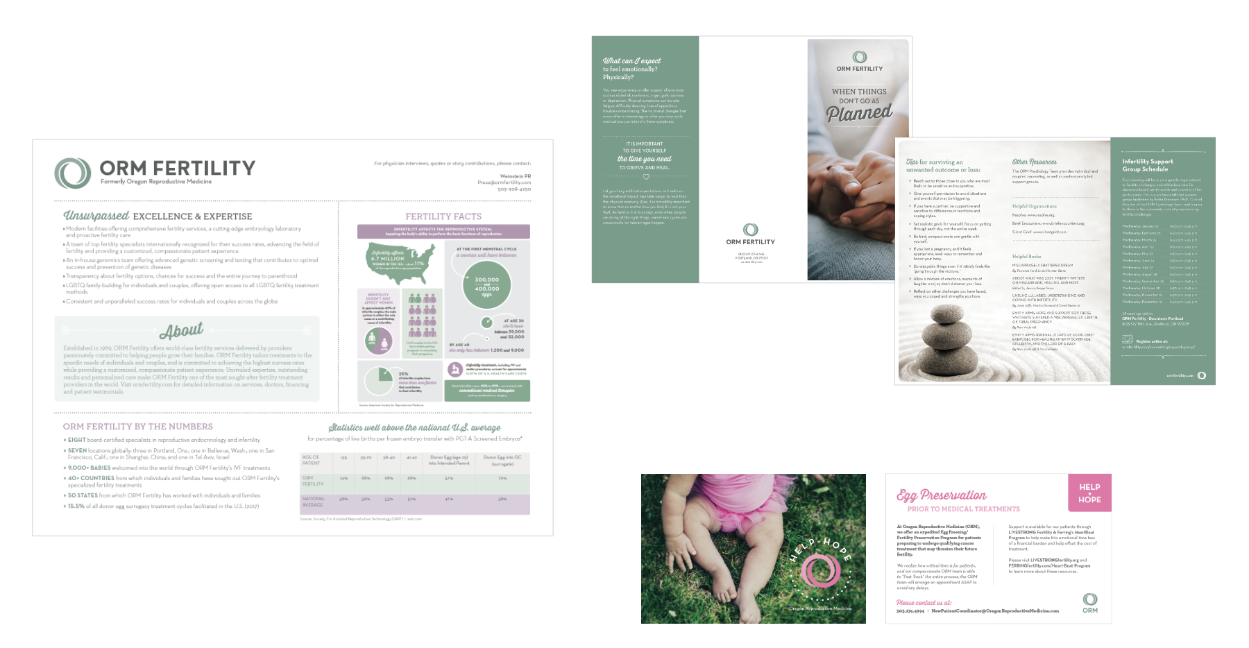 Literature in Offices: Chart Handouts, Tri-Fold Brochure, Help + Hope Postcard