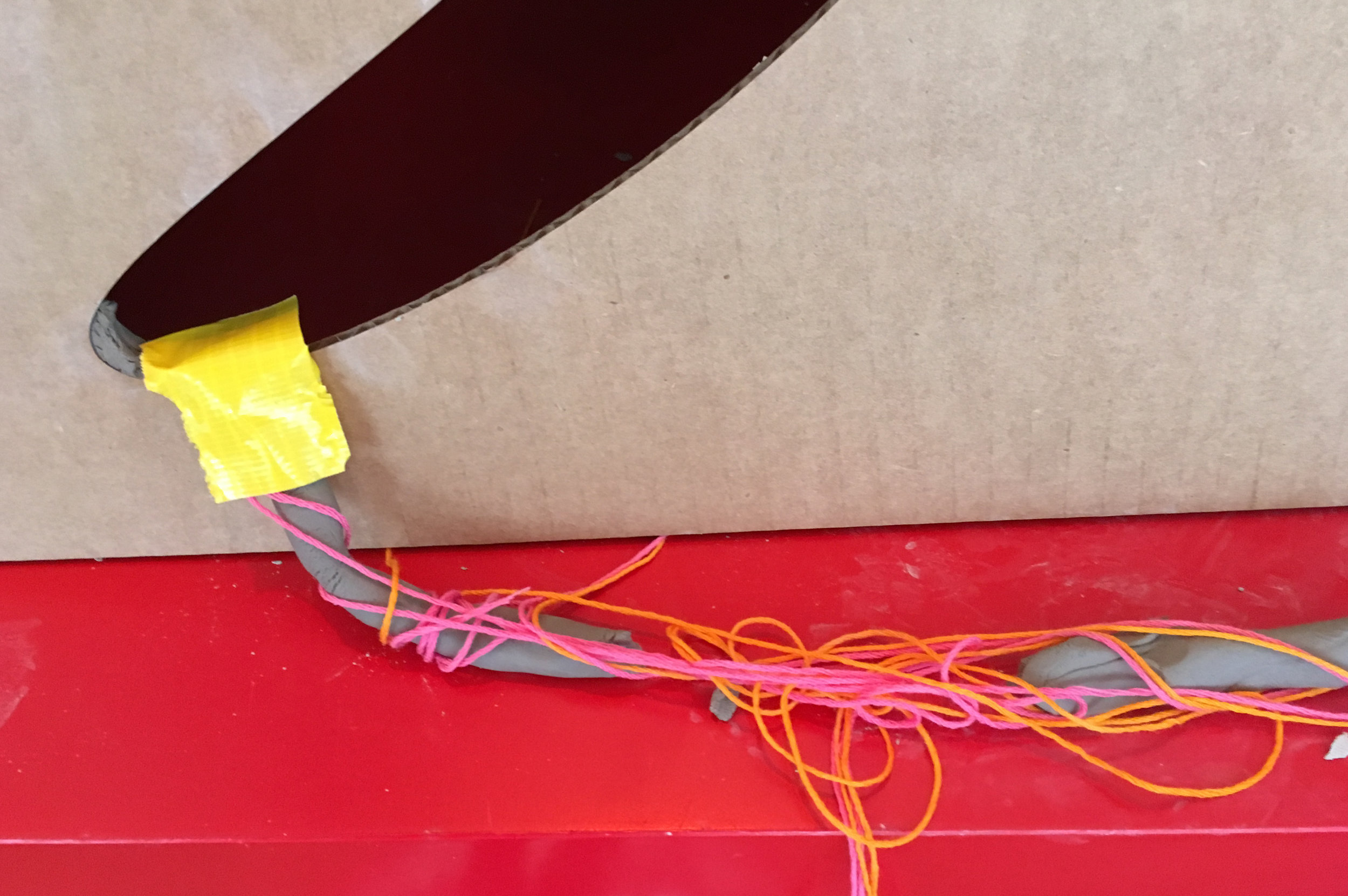  Vancouver Art Gallery's Family Fuse, Dec. 10-11, 2016  You’re making a line that’s like a sentence, both solid and porous. Using materials to mimic bodily gestures and movements you link parts together to make a linear “thing”.  By using the supplie