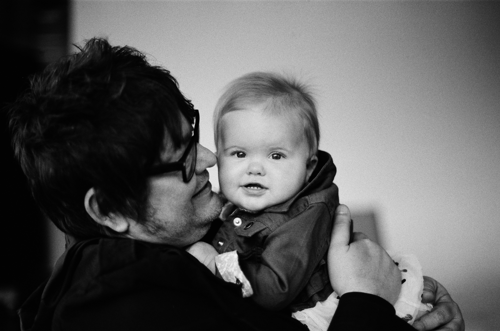 Photos of a father and a baby