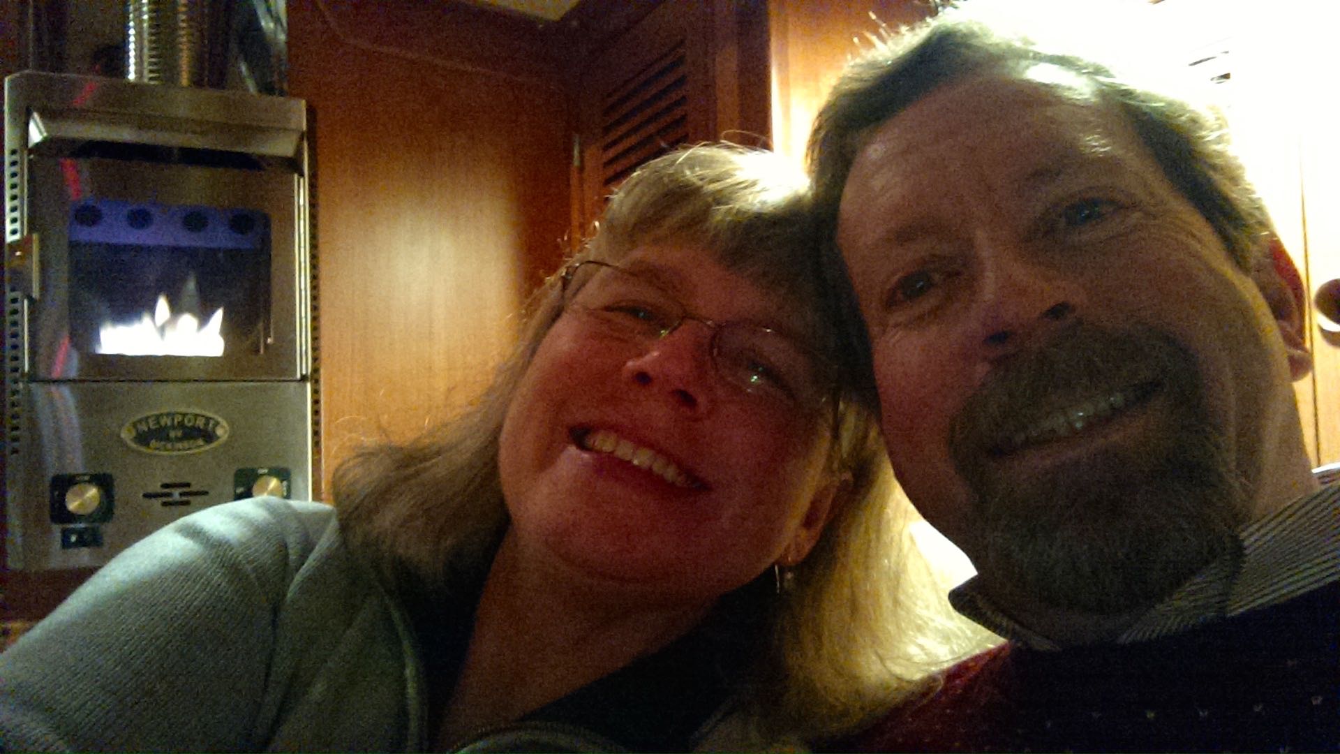 Jill & gregg & the cozy fireplace