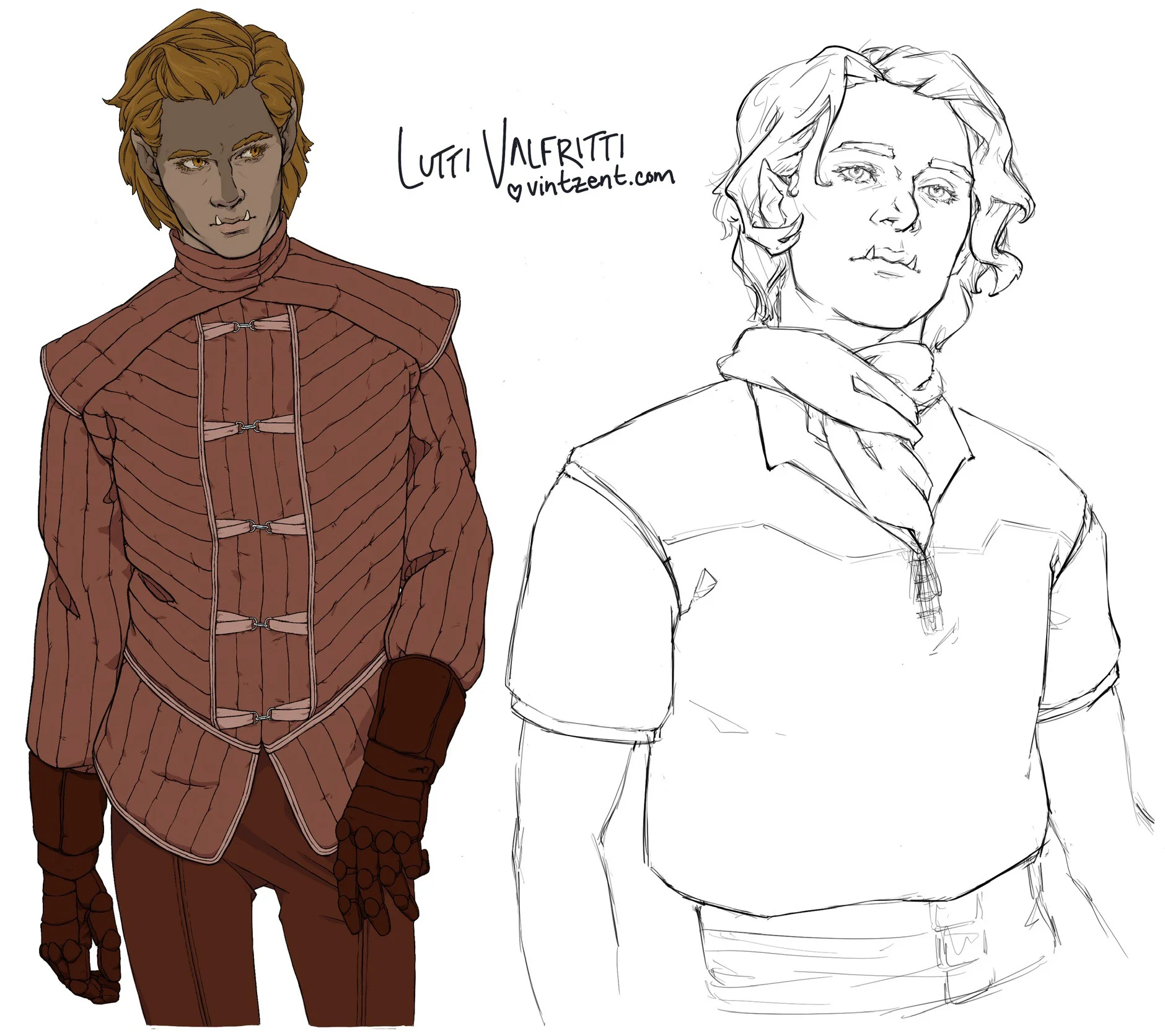 April 2019 - Character concept for an upcoming DnD campaign: Lutti Valfritti, half-orc bard, 02. 