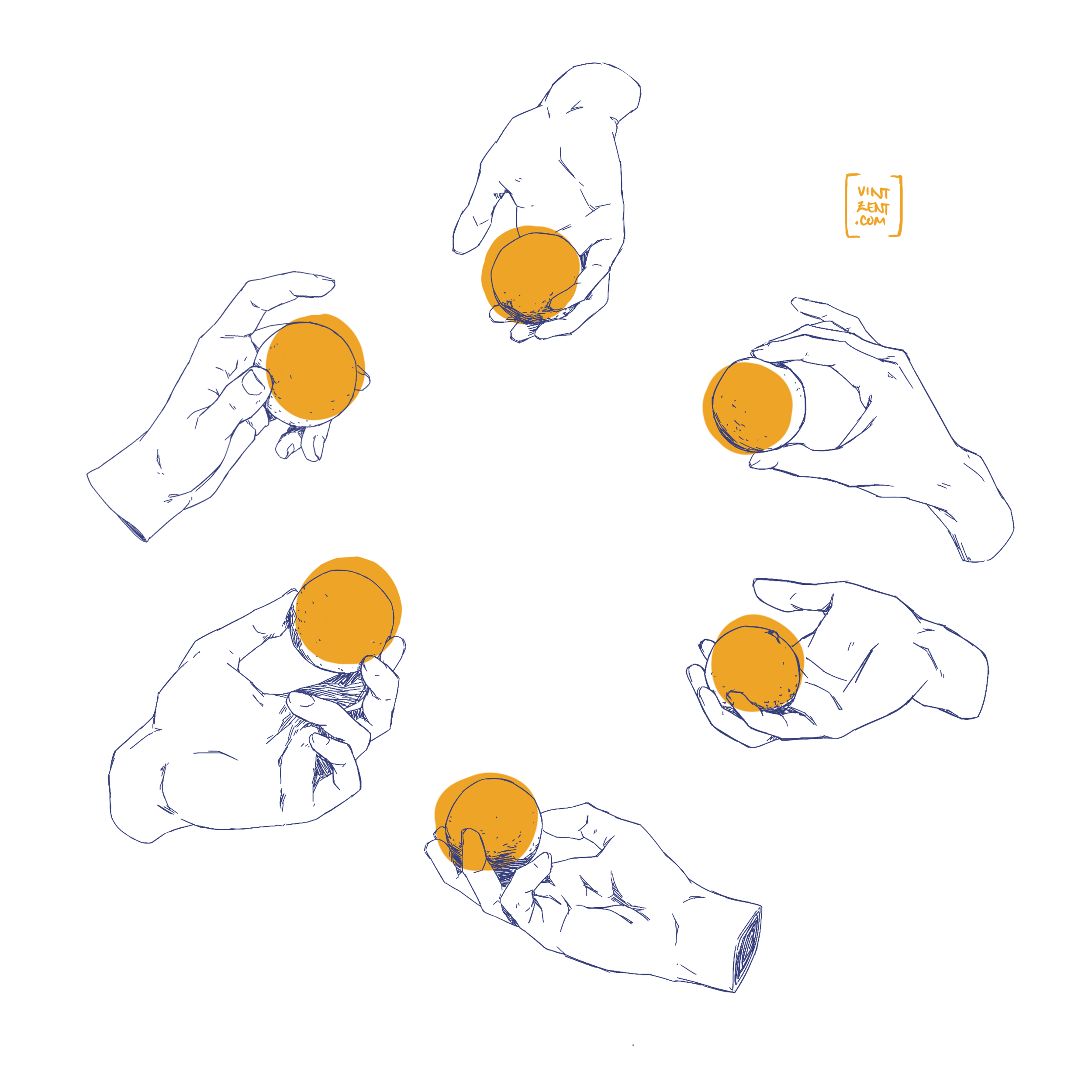  Jan 6 2020 - Procreate - Sometimes just drawing hands and fruit is nice. 1/2 