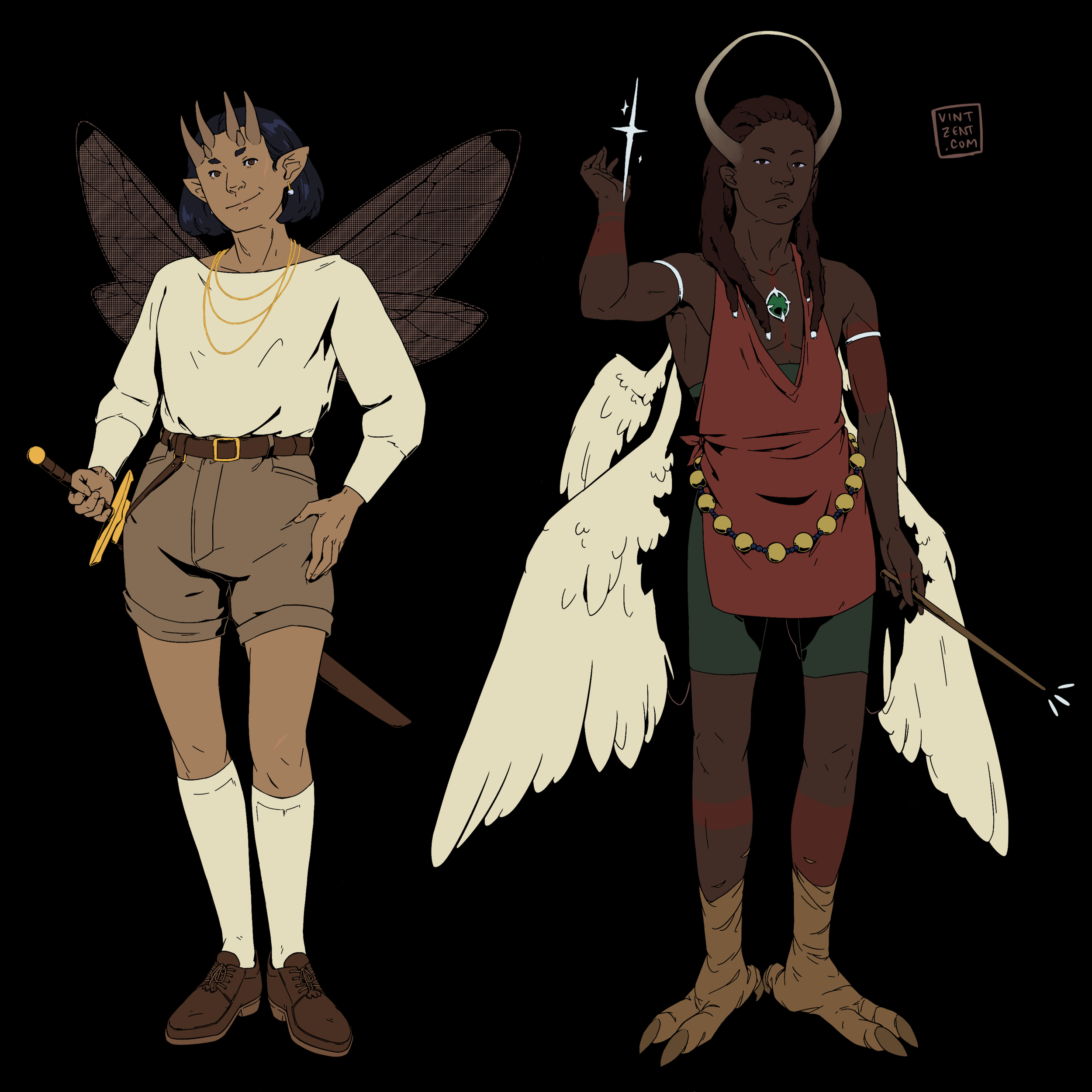  Feb 2021 - Fae Tiefling/ Fae Aasimar designs [DND].  