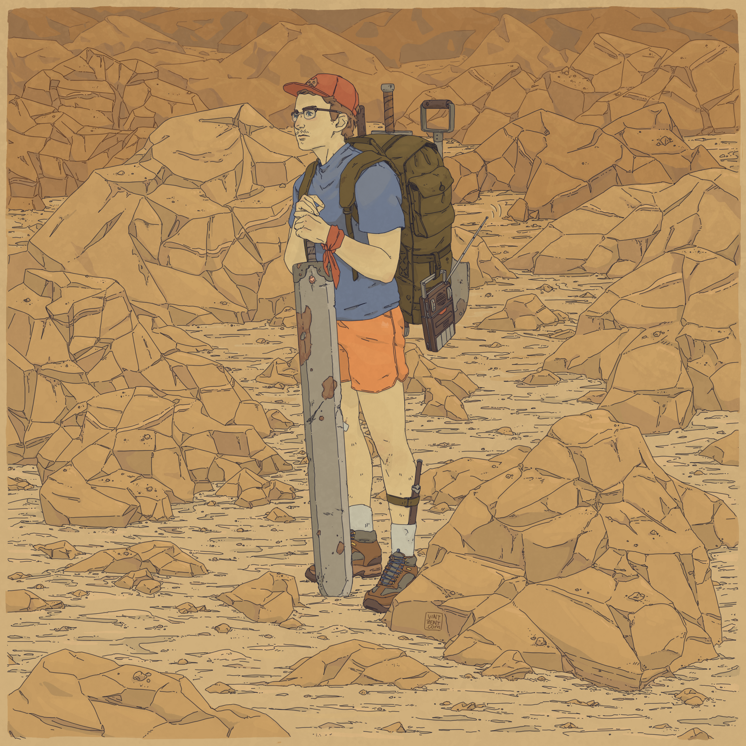  July 2021 - Illustration inspired by my friend, who is a geologist hunting for gold in Nevada.  