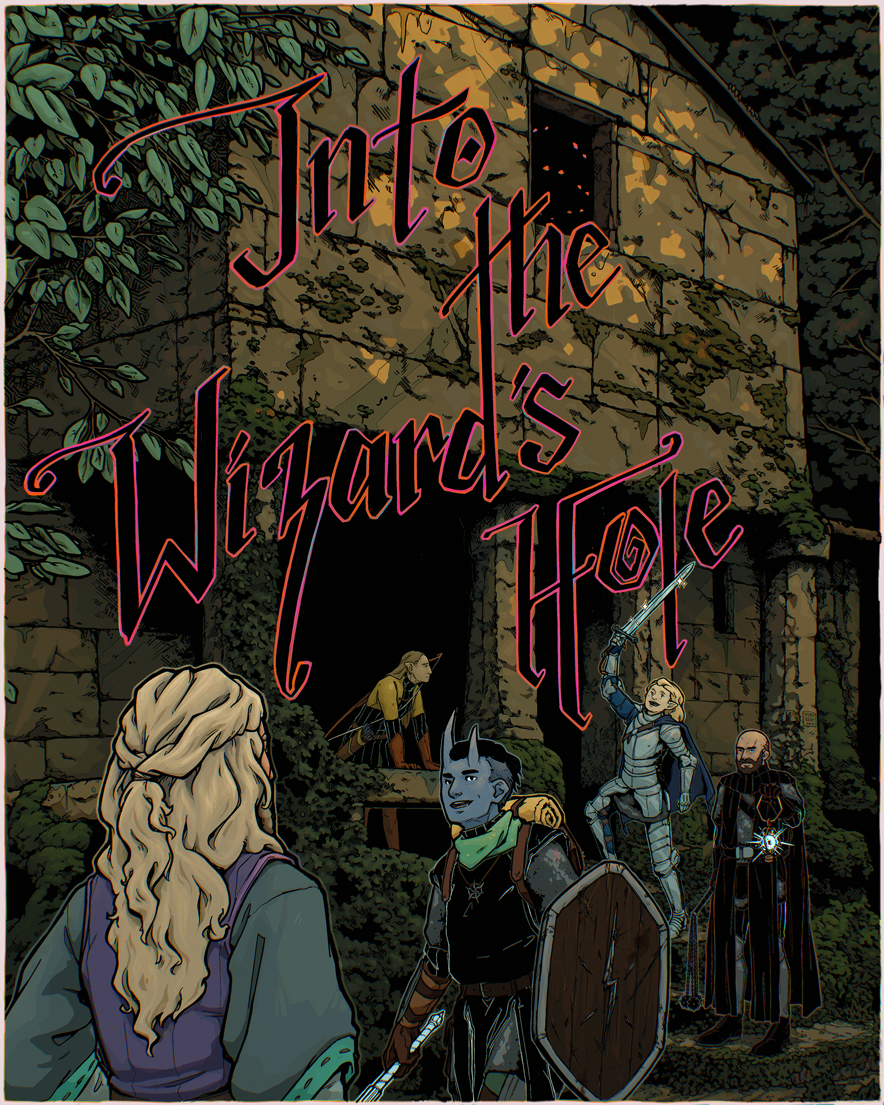  4/10 - Into the Wizards Hole campaign cover for my D&amp;D group. Procreate. 