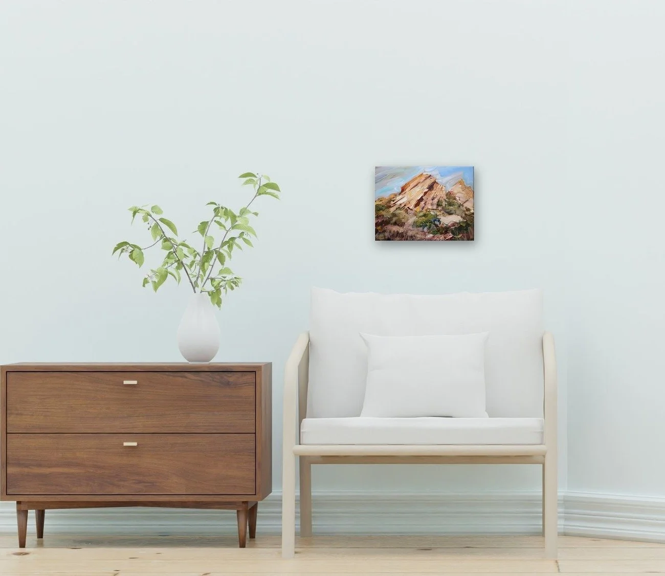 Vasquez Rocks by Matt Talbert shown hanging in a home