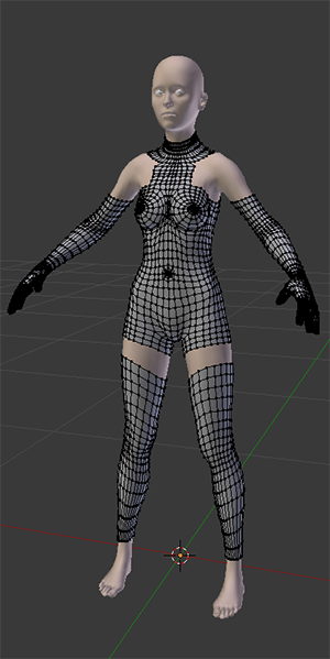 Suit separated into the different pieces.