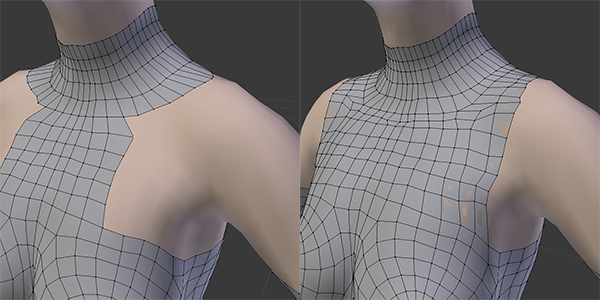 Shoulders before, and after filling them out.