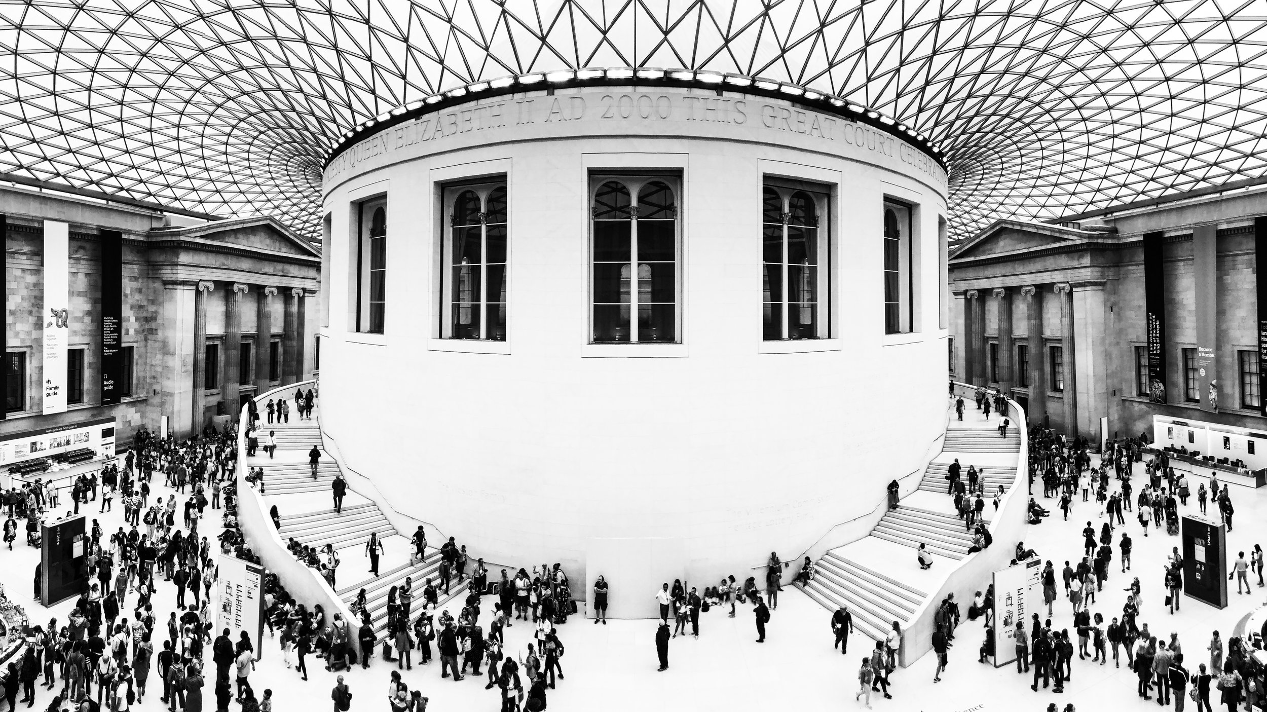 London British museum black white atrium ants