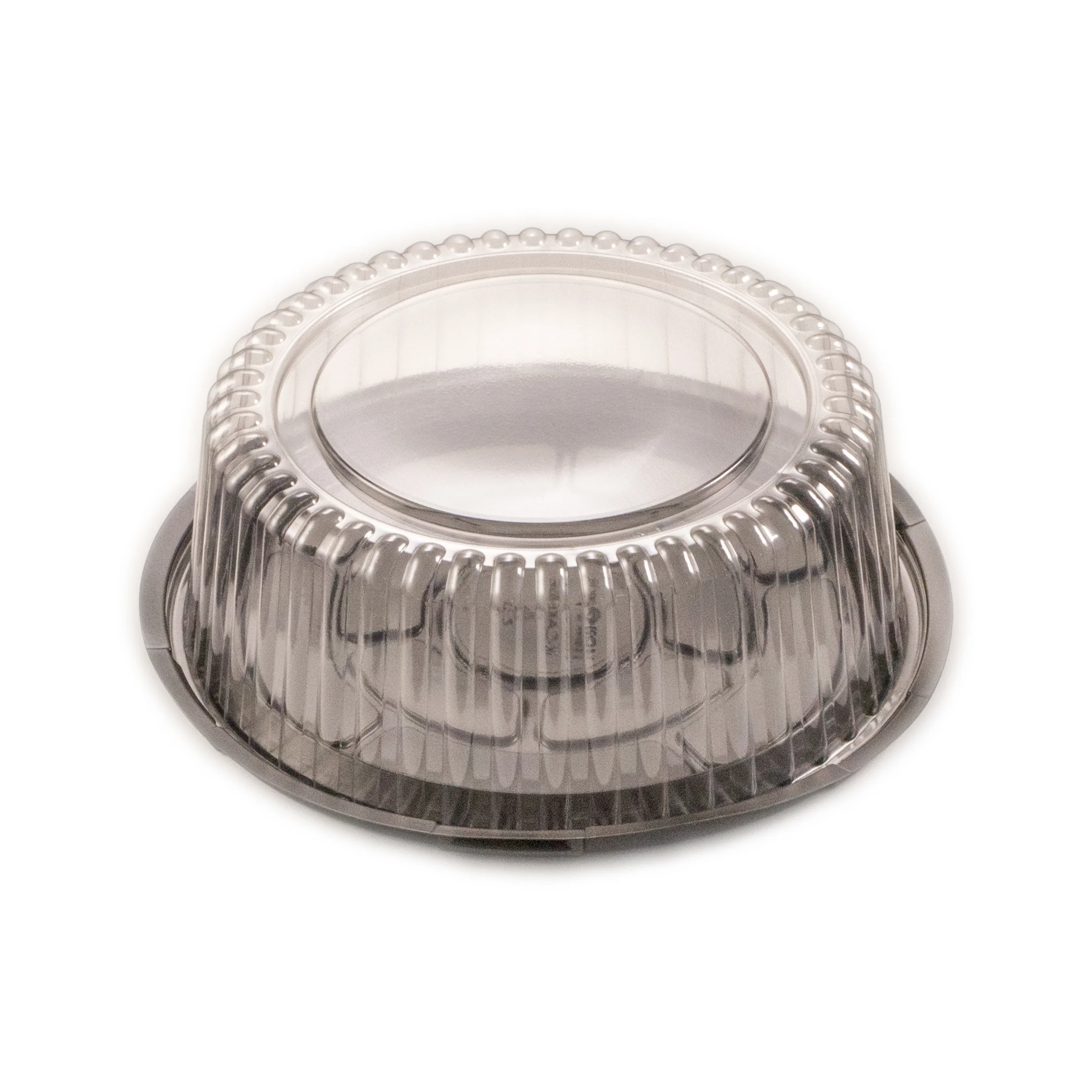 iK-CAKE-MED CLEAR CAKE DOME AND BLACK BASE MEDIUM 216x75mm 50 per sleeve 100 per carton