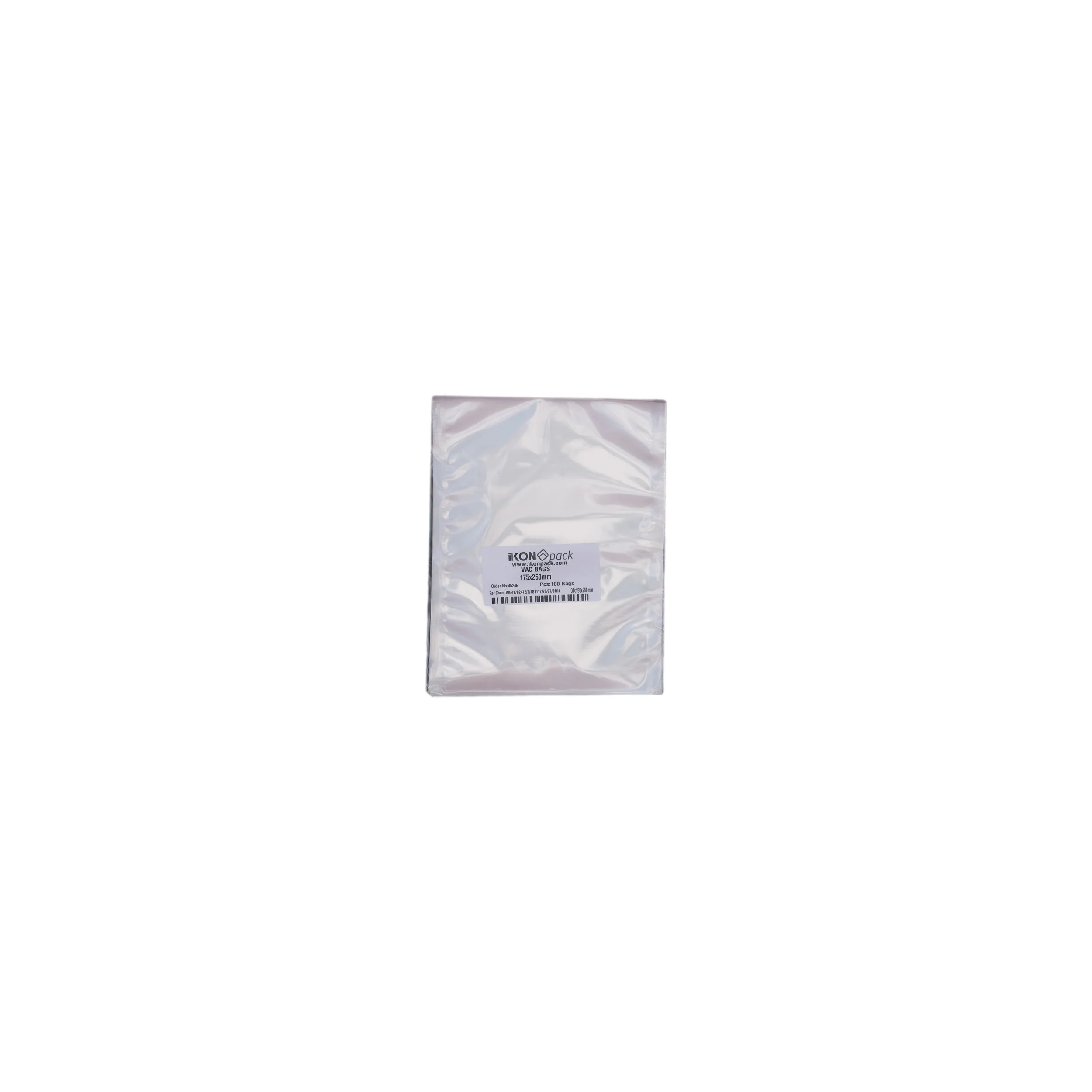 iK-VAC1725 VACUUM POUCH 70 MICRON 175X250 100 per slv 1000 per carton