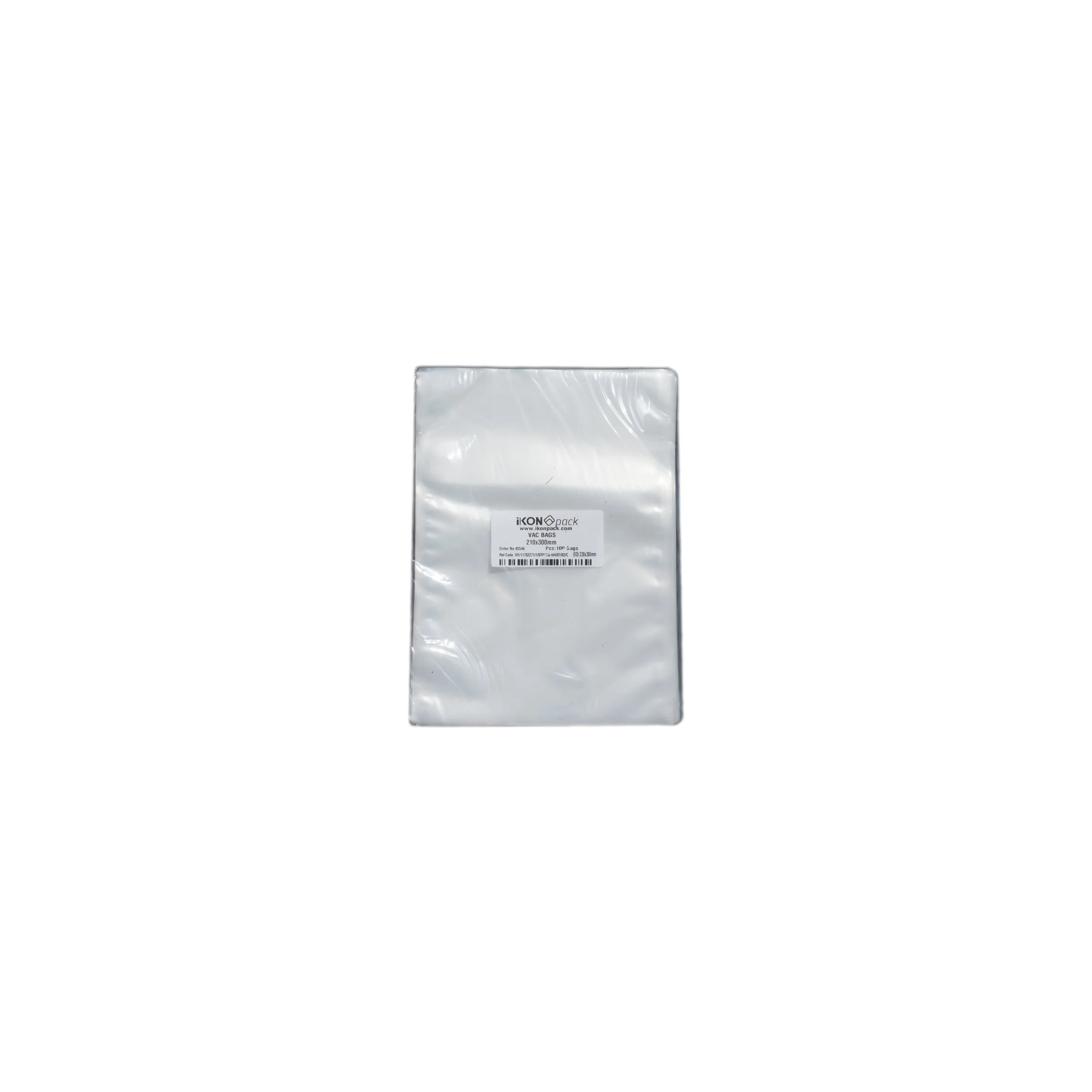 iK-VAC2130 VACUUM POUCH 70 MICRON 210X300 100 per slv 1000 per carton