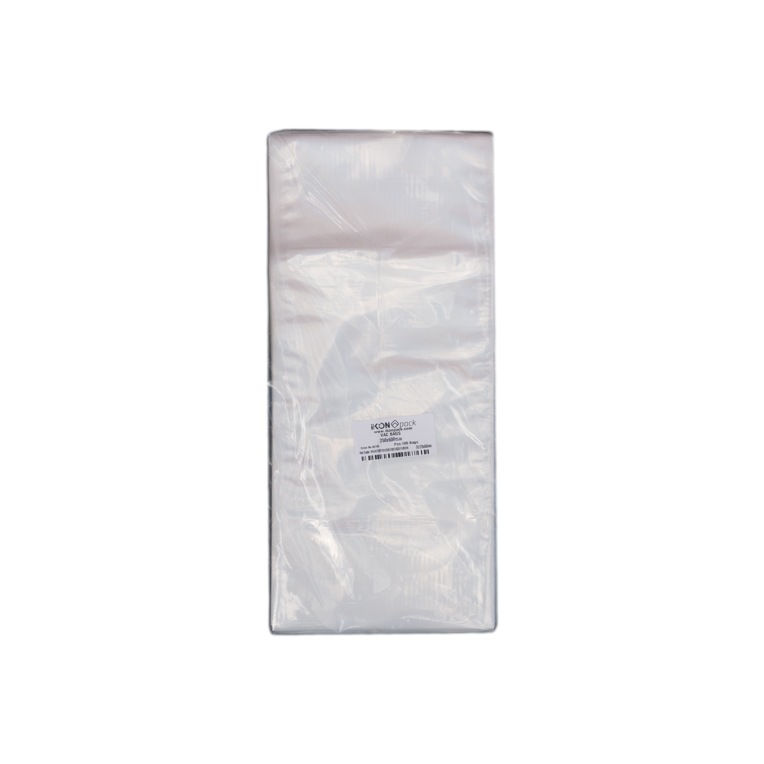 iK-VAC2560 VACUUM POUCH 70 MICRON 250X600 100 per slv 1000 per carton