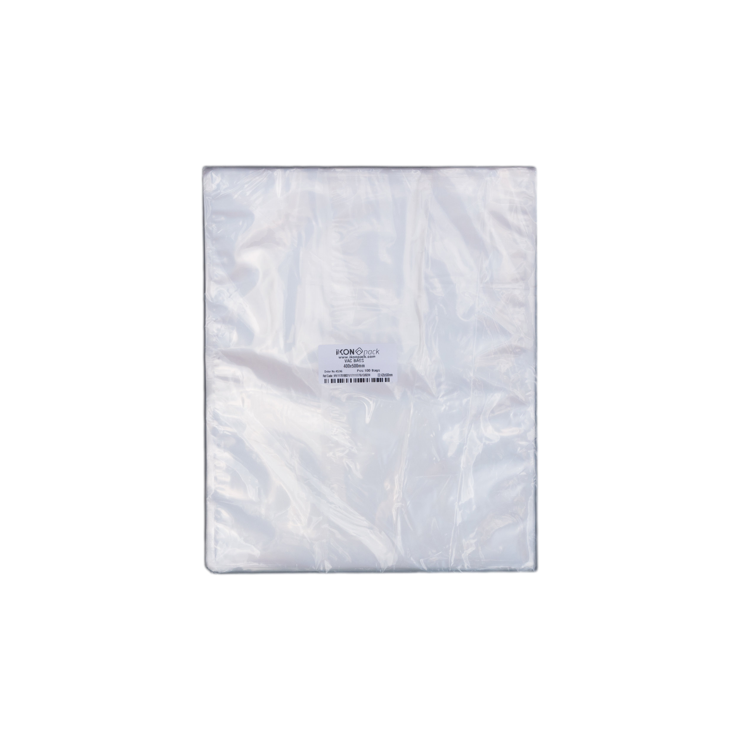 iK-VAC4050 VACUUM POUCH 70 MICRON 400X500 100 per slv 500 per carton