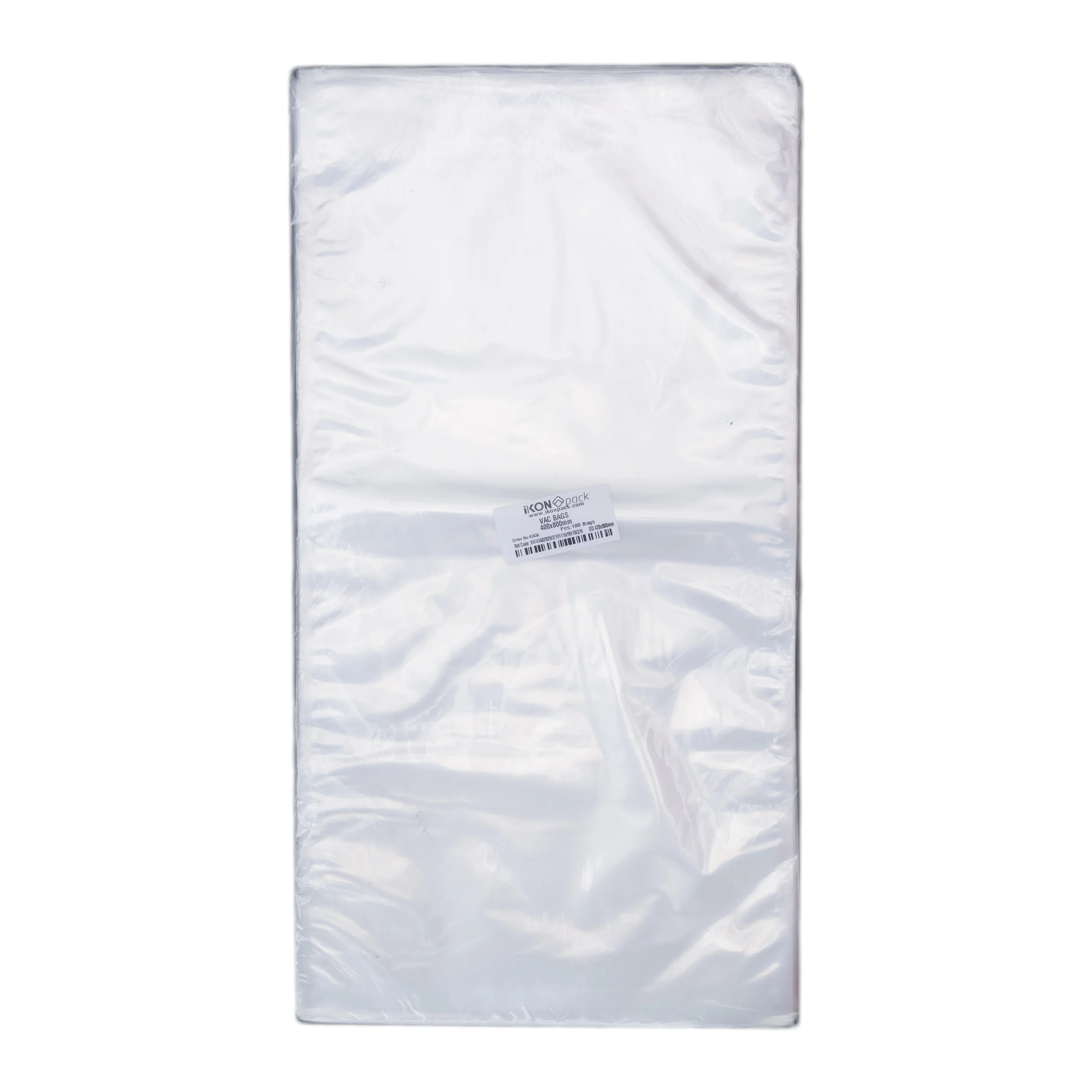 iK-VAC4080 VACUUM POUCH 70 MICRON 400X800 100 per slv 500 per carton