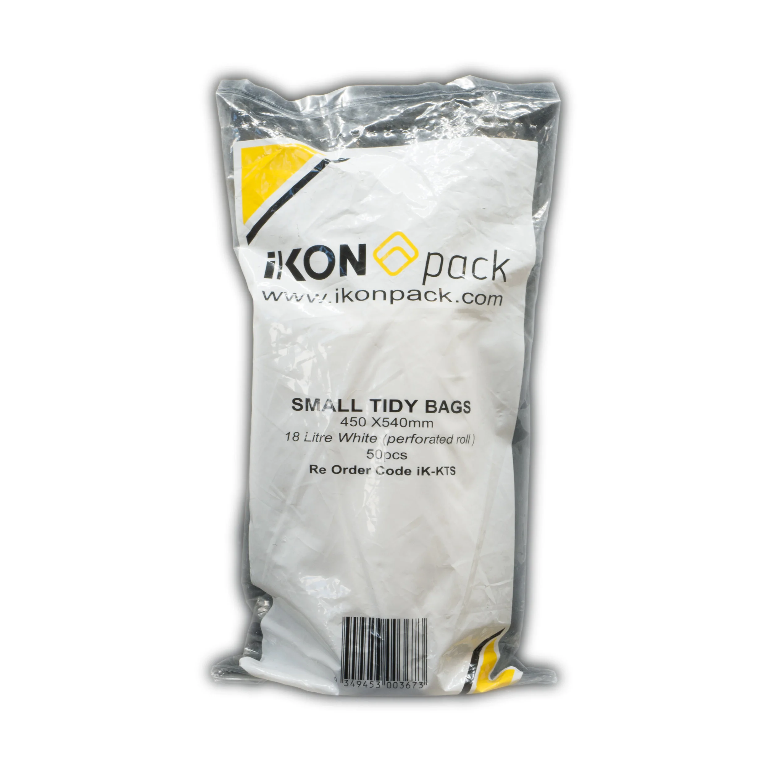 iK-KTS Small Tidy Bags 18 Litre White (perforated roll) 450 x 540mm 50 pc 20 rolls per carton