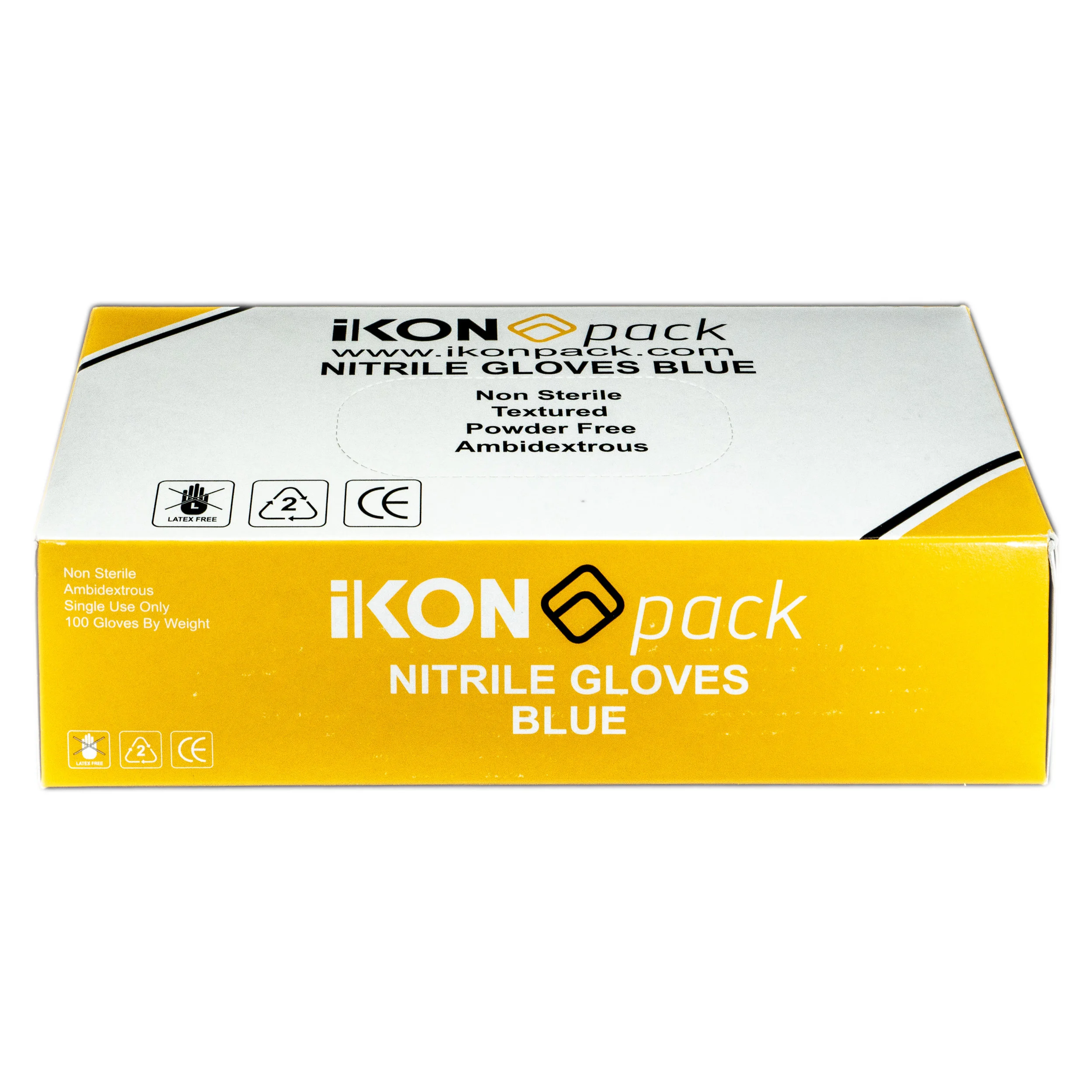 IK-GLVSNIT NITRILE GLOVES BLUE SMALL 100 pcs per packet 10 packets per carton Non Sterile Ambidextrous Powder Free Textured