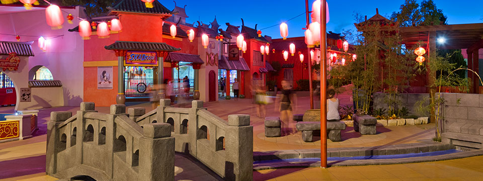 The main courtyard at dusk