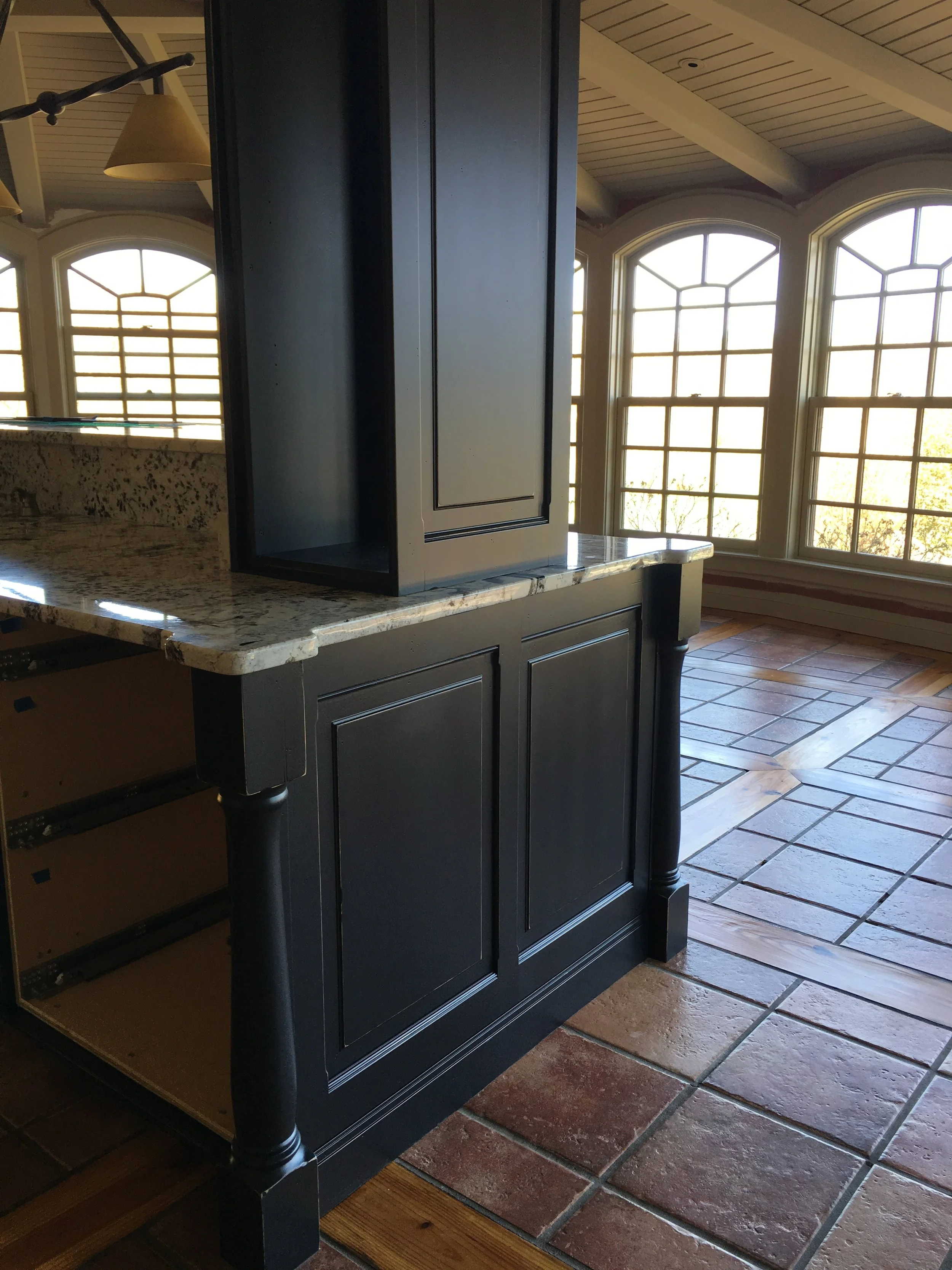  Black conversion varnish with clear coat. Andover, MA 2015 