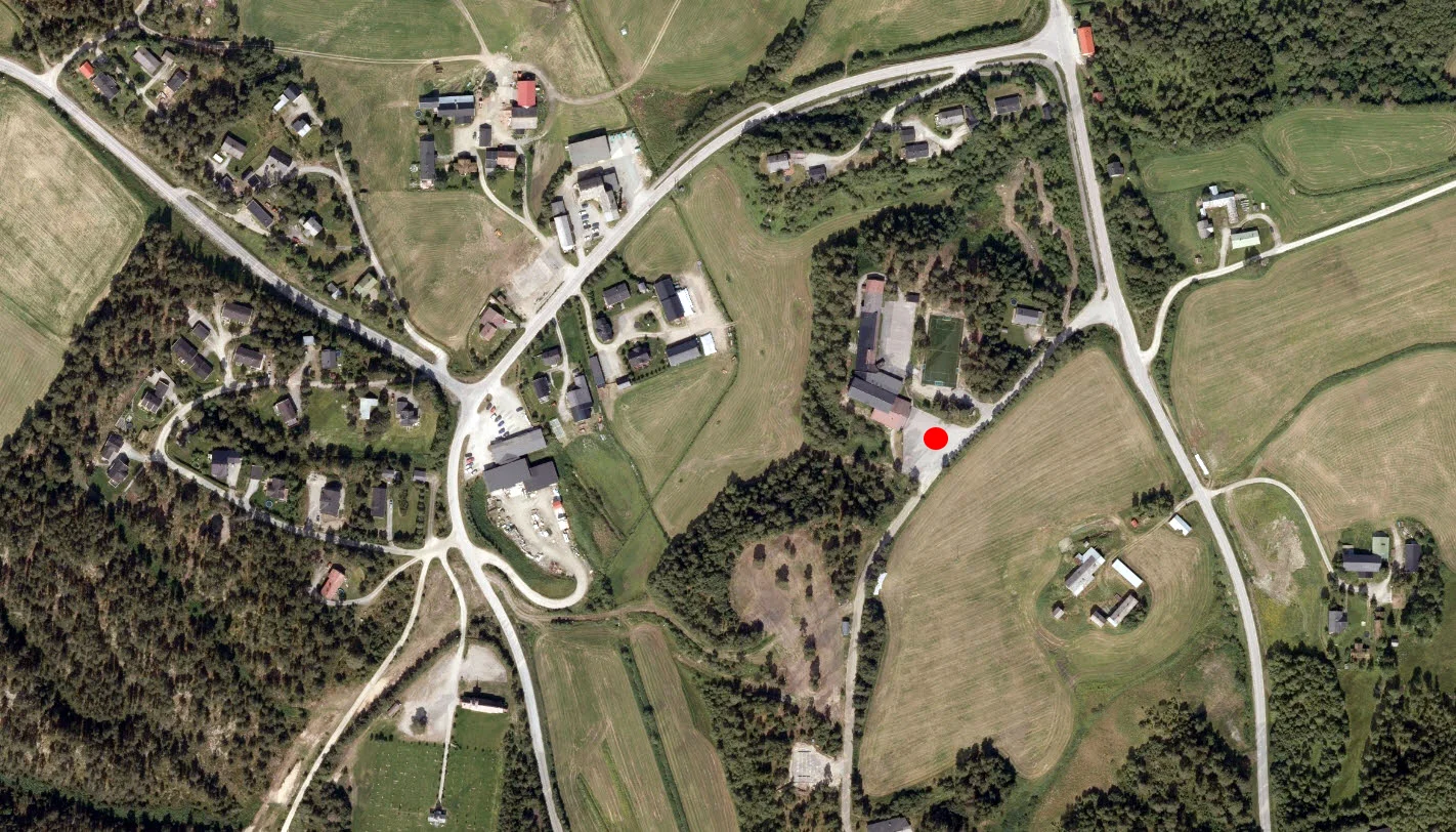 Dalsbygda Samfunnshus (markert med rødt) er stedet for årets årsmøte, lørdag 29. april 2017. Kart: Google