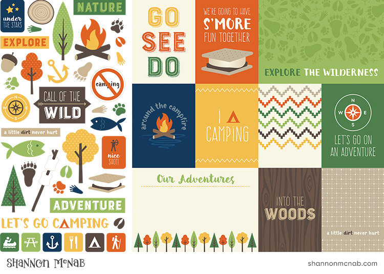 Summer Camp Mini Theme Scrapbook Kit designed by Shannon McNab for Echo Park Paper Co.