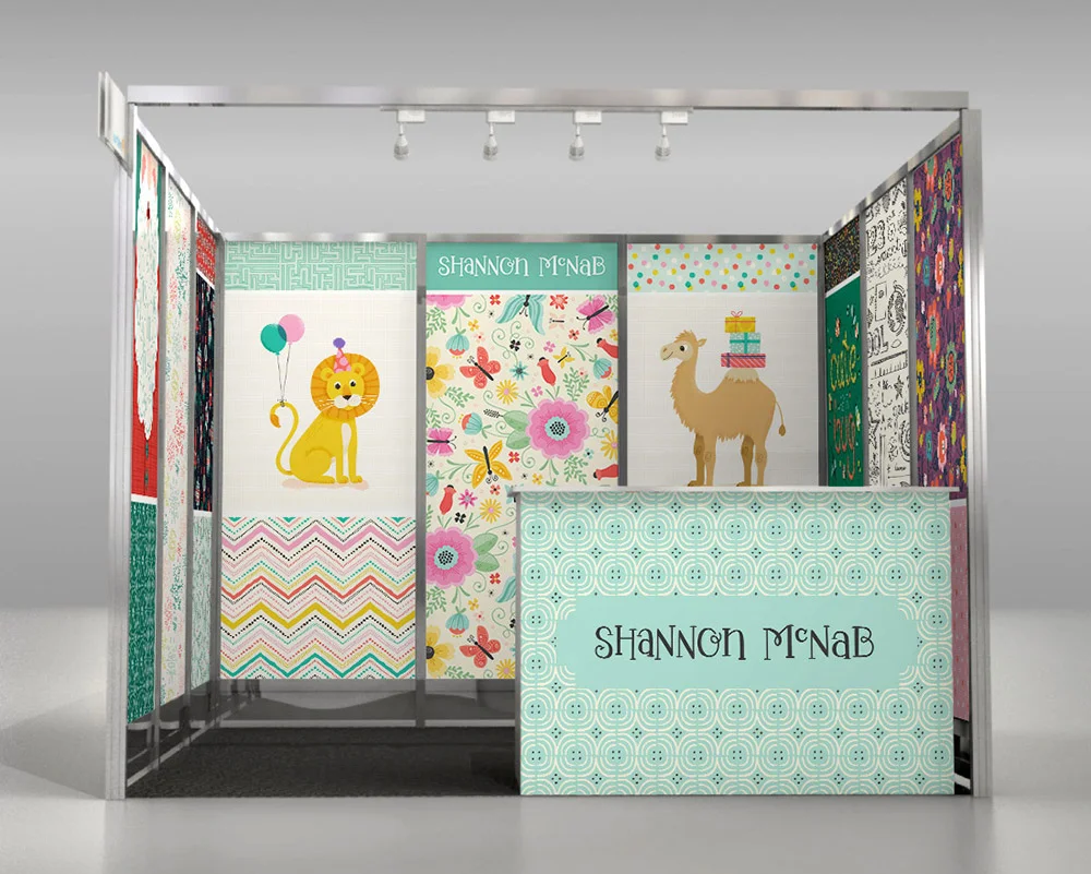 My 8x10 Booth Mockup for Surtex 2017 | shannonmcnab.com