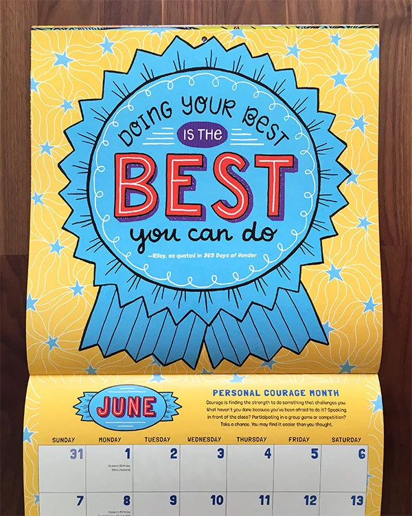 2020 Wonder Calendar: Month Quote for Workman Publishing