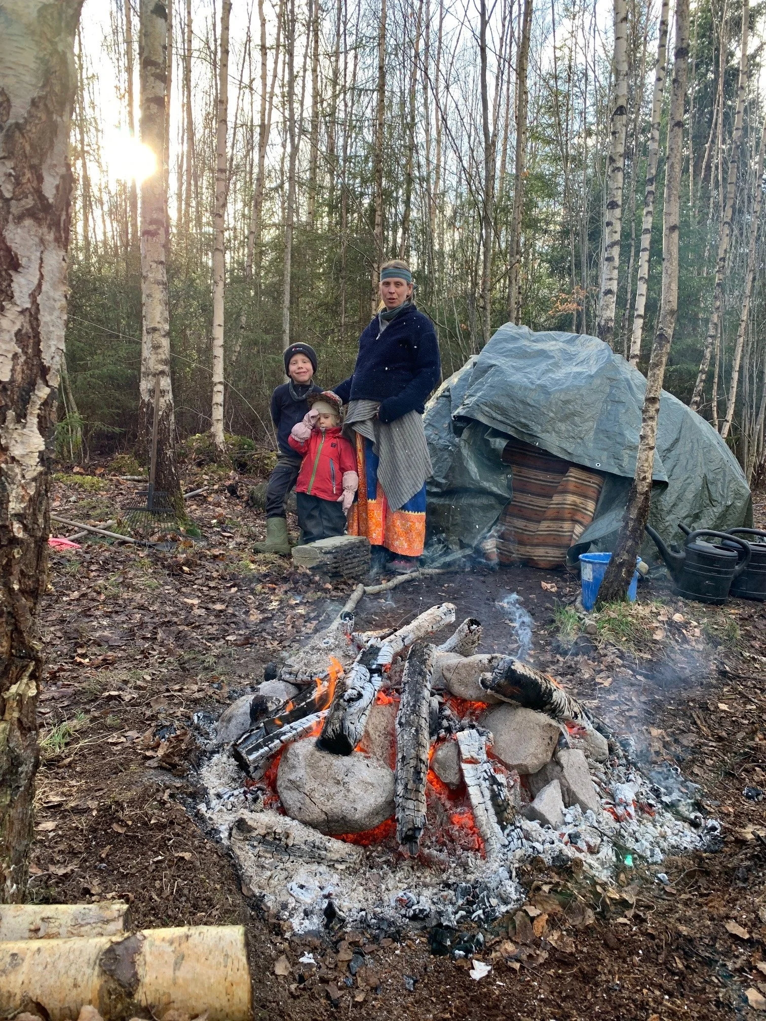 Shamansk Ceremoni med Barn - Svetthydda