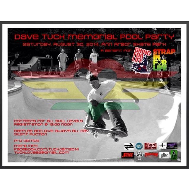 ---- DAVE TUCK MEMORIAL POOL PARTY ----- at Ann Arbor Skate Park, Michigan AUG 30th 2014 