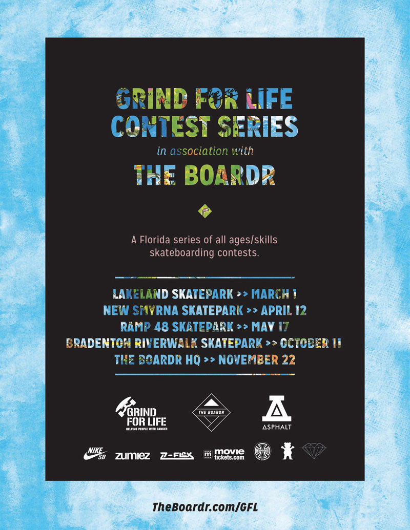 GRIND FOR LIFE Skatepark Series 2014 Schedule