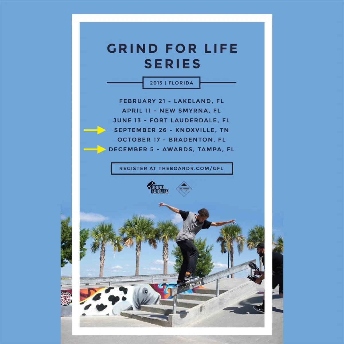 ** NEW DATES & LOCATION ** added for the GRIND FOR LIFE Skateboard Series