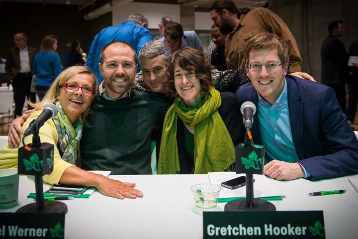 Wege Prize 2015 judges (left to right) Ellen Satterlee, Michael Werner, Nathan Shedroff, Gretchen Hooker, and Colin Webster