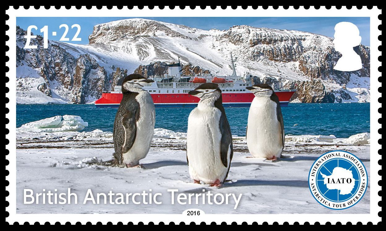 Very Proud to have a postage stage issued commemorating the 25th Anniversary of IAATO and being part of an official issue for a British Antarctic Territory. Stamps can be purchased online through the Falklands Post Service as single stamps or sheets. The photo above features three stoic Chinstrap penguins on the shores of Deception Island, with the M/S Expedition in the background