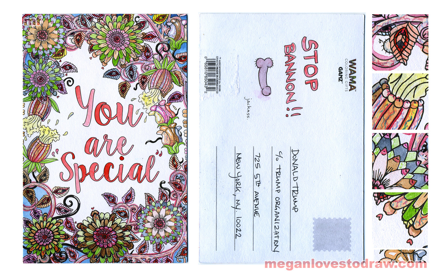 Altered with ink and watercolor. Coloring-postcard-maker GANZ not responsible. Click to view it bigger :)