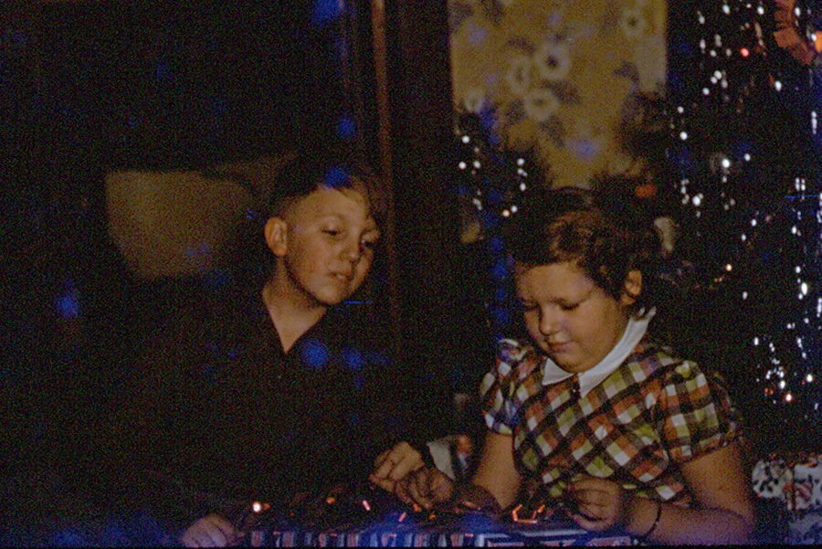 Dad and Aunt Judy, Christmas (1949).