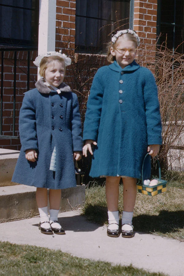 Aunts Margie and Jeanne, Easter in Aberdeen, Maryland. (1956)
