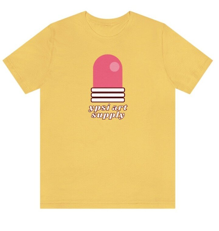 Because, DUH. How did I NOT have &quot;pencil yellow&quot; available before now?? Well, now I do (shop link in my bio - it's the bouncy one)! (thank you, @sonnet.boom) 
.
.
.
#newshirt #tshirt #pencil #pencillover #ypsireal #ypsilanti #newmerch #merc