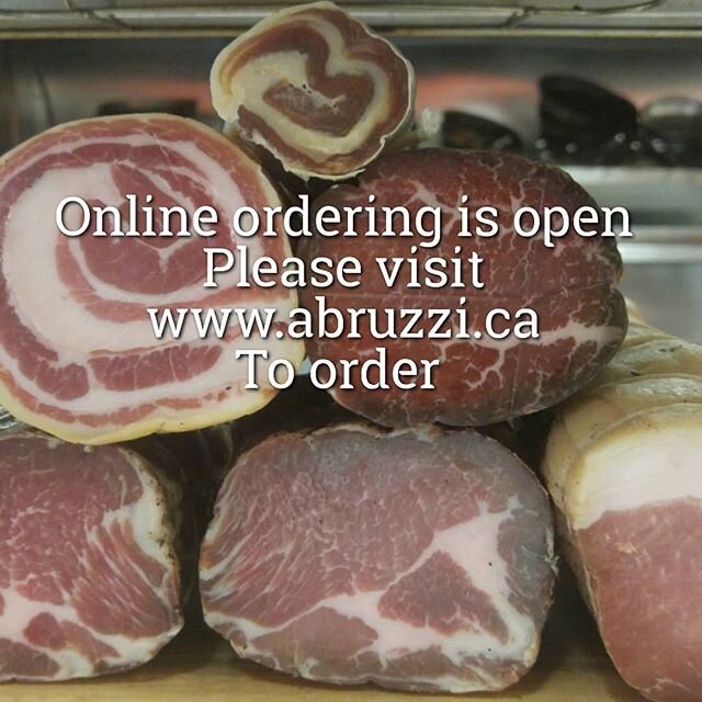 Online ordering now live for this week. Please visit www.abruzzi.ca to order