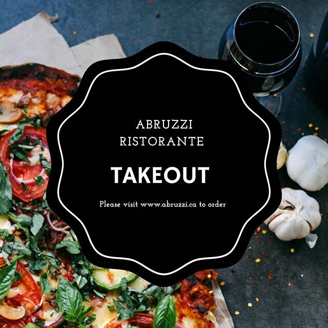 Open for takeout please visit www.abruzzi.ca #homemade #pasta #pizza #steak #gnocchi