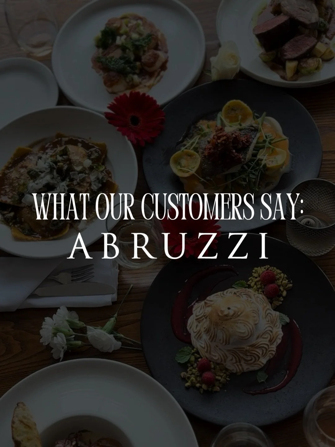This one made our night. 🤍

&ldquo;Had an incredible experience tonight at Abruzzi. Everything from the atmosphere to the energy was absolutely top tier! The food was beyond amazing &mdash; every dish exceeded expectations. A huge shoutout to Aisha,