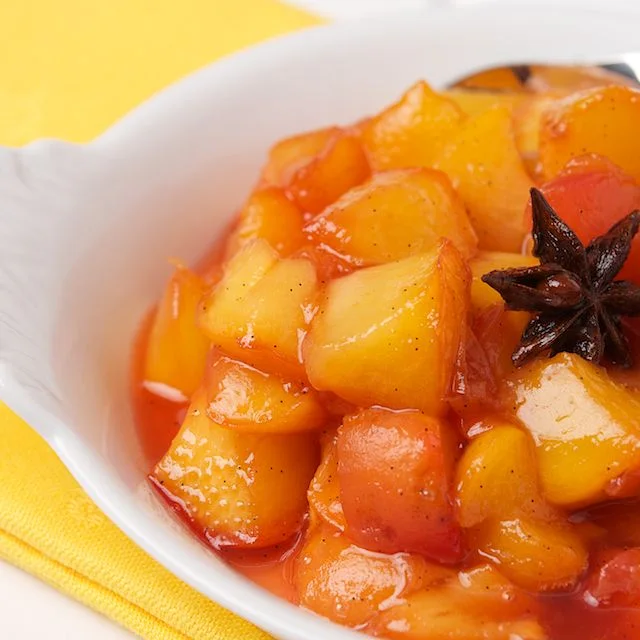 Maple Fruit Compote with Honey-Ginger Toasted Nuts