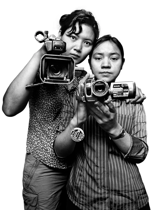 Democratic Voice of Burma (DVB) broadcast journalists Thiri Htet San, 30, a former newscaster in Burma, and Moe Zin, 34. The DVB is a satellite radio and television news service, with highly professional reporters who risk their lives to report and record events inside Burma, and then to broadcast the news back into Burma and to distribute worldwide. One DVB Video journalist who was arrested in 2009 was sentenced to 27 years in prison for filming interviews with monks.