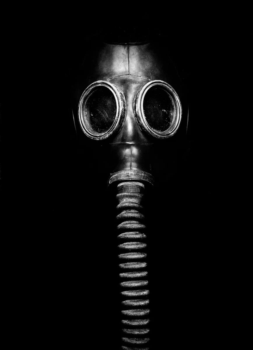 A gas mask used as a torture implement. The technique is referred to as "elephant" given the trunk-like appendage of the mask.