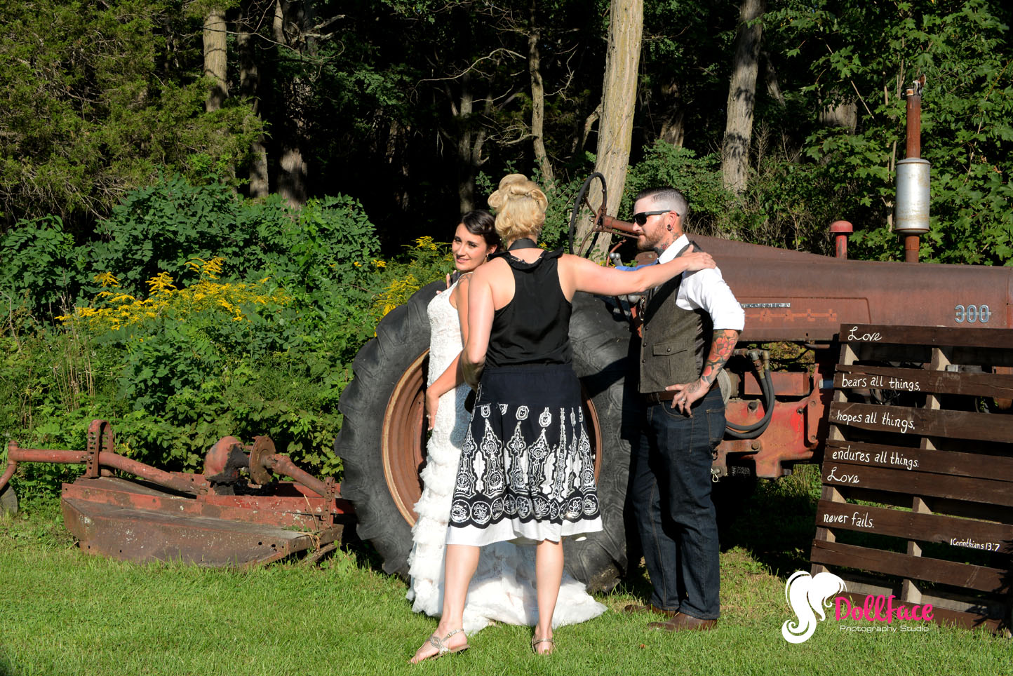 Photographer Lorraine posing the Bride and Groom for post Ceremony shots
