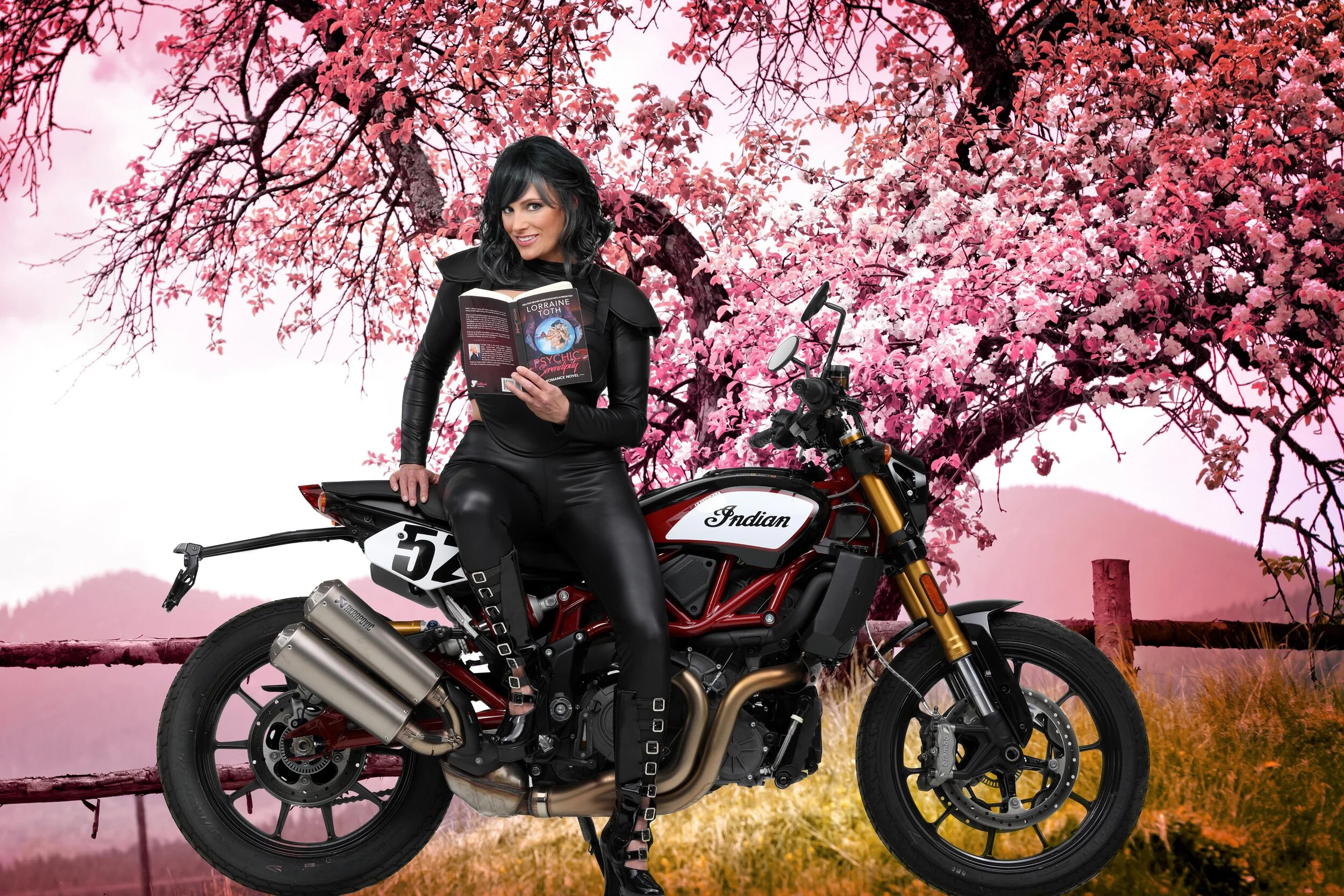 Indian Motorcycle with Huntress