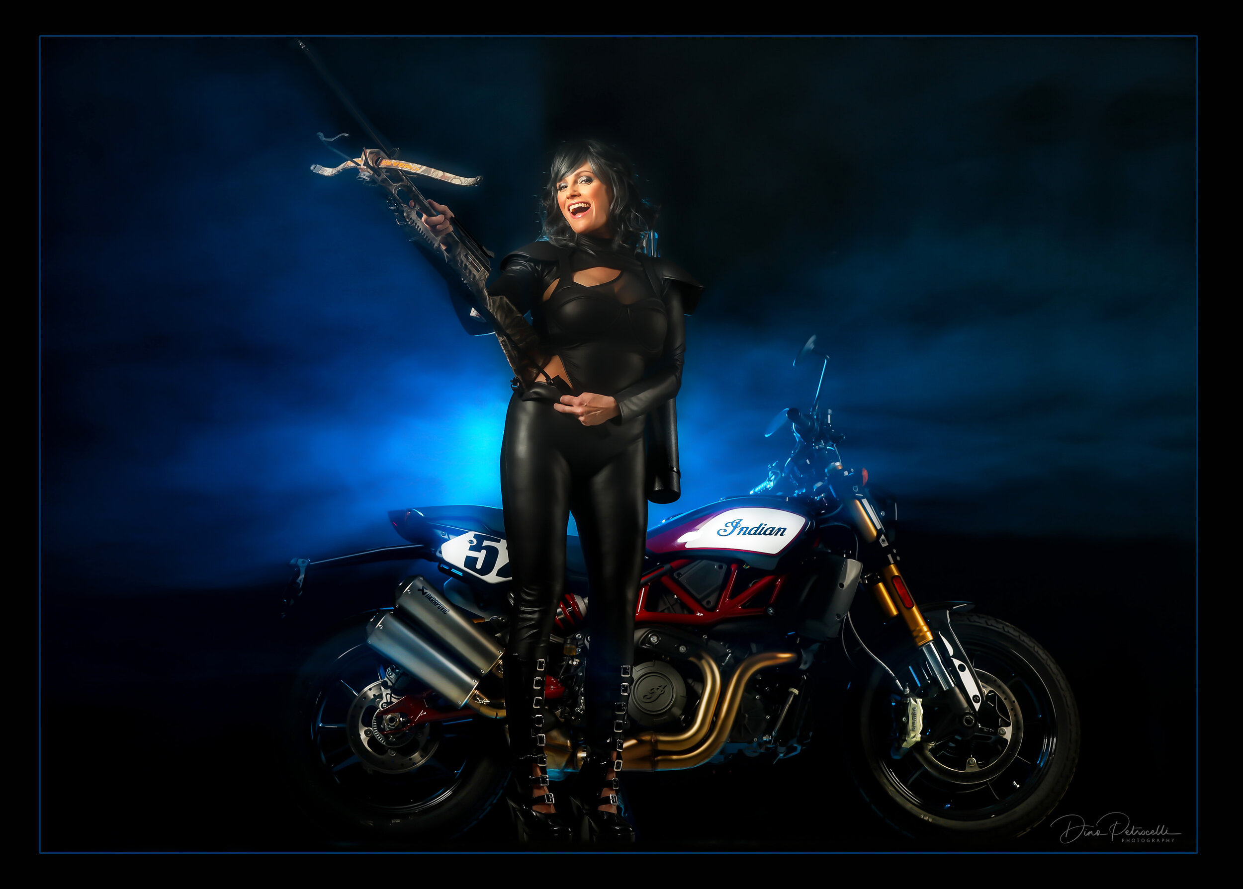 Huntress from Birds of Prey with Indian Motorcycle