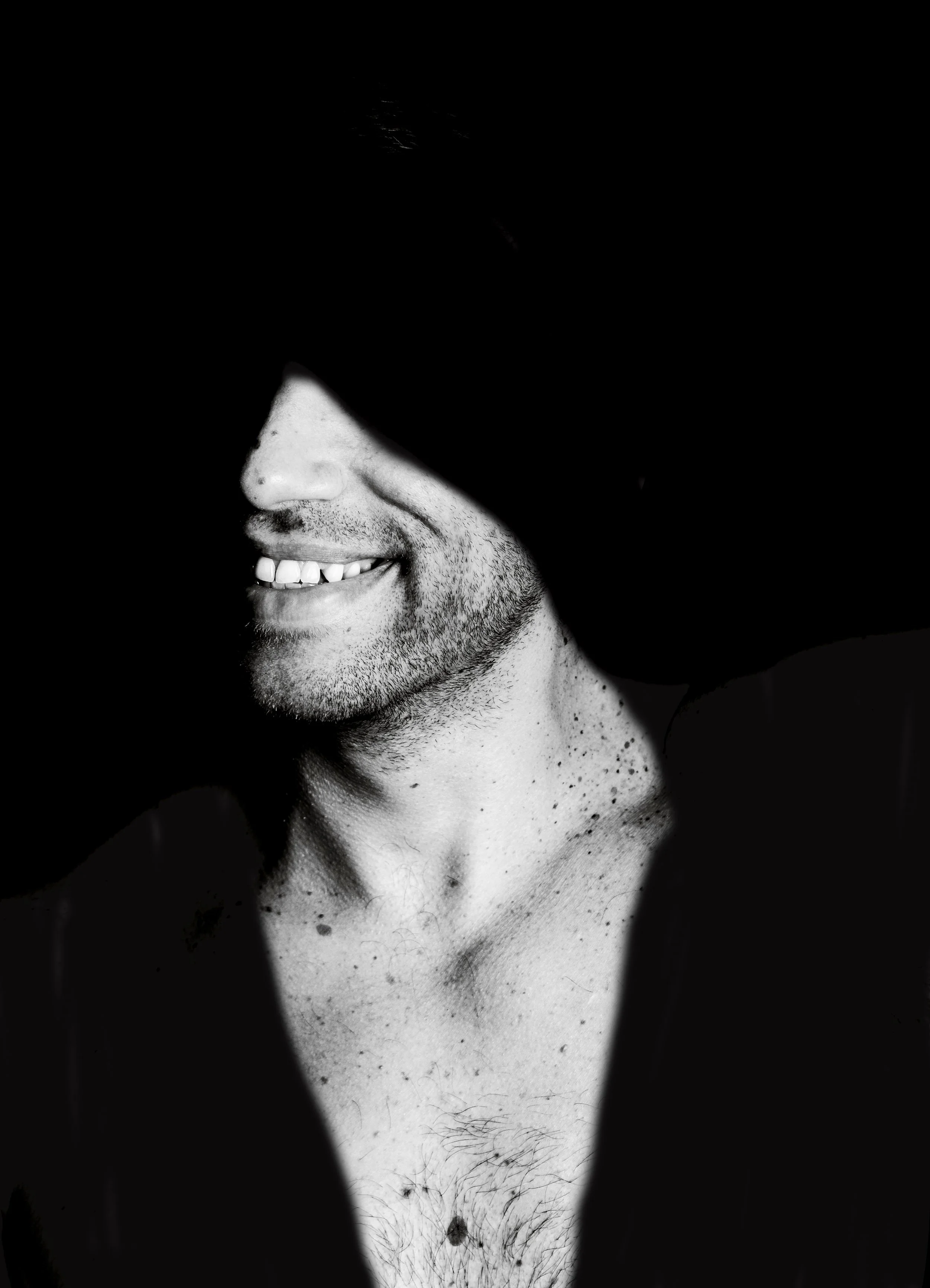 Male bw photography face and shadows 